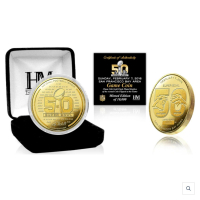 Super Bowl 50 Commemorative 24KT Gold Plated Coin at PristineAuction.com