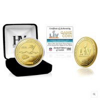 Super Bowl LIV Commemorative 24KT Gold Plated Coin at PristineAuction.com