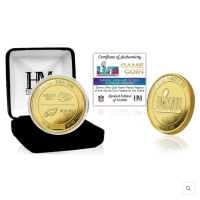 Super Bowl LVII Commemorative 24KT Gold Plated Coin at PristineAuction.com