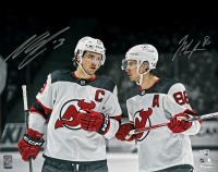 Jack Hughes & Nico Hischier Signed Devils 16x20 Photo (Fanatics) at PristineAuction.com