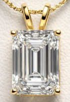 14kt Gold 5.05 Carats Lab Grown Diamond Pendant F, VS2 | $8,500 Estimated Retail Value (UGL & IGI Certs) | Emerald Cut| Brand New at PristineAuction.com