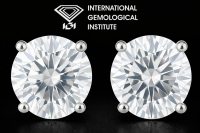 2.02 Carats Lab Grown Diamond Stud Earrings D, VS1-VS2 | $3,500 Estimated Retail Value (UGL & IGI Certs) | Round Brilliant Cut| Brand New at PristineAuction.com