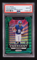 Malik Nabers 2024 Panini Emergent Green Wave #6 RC (PSA 10) at PristineAuction.com