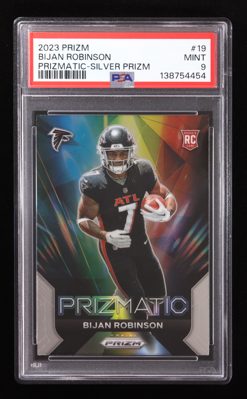 Bijan Robinson 2023 Panini Prizm Prizmatic Silver #19 RC (PSA 9) at PristineAuction.com Bijan Robinson 2023 Panini Prizm Prizmatic Silver #19 RC (PSA 9) at PristineAuction.com