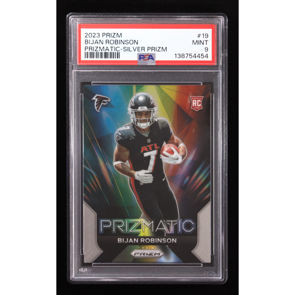 Bijan Robinson 2023 Panini Prizm Prizmatic Silver #19 RC (PSA 9) at PristineAuction.com