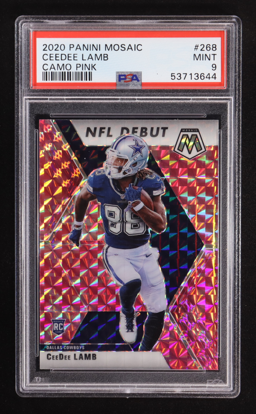 CeeDee Lamb 2020 Panini Mosaic Camo Pink #268 RC (PSA 9) at PristineAuction.com CeeDee Lamb 2020 Panini Mosaic Camo Pink #268 RC (PSA 9) at PristineAuction.com