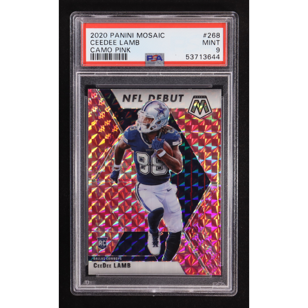 CeeDee Lamb 2020 Panini Mosaic Camo Pink #268 RC (PSA 9) at PristineAuction.com