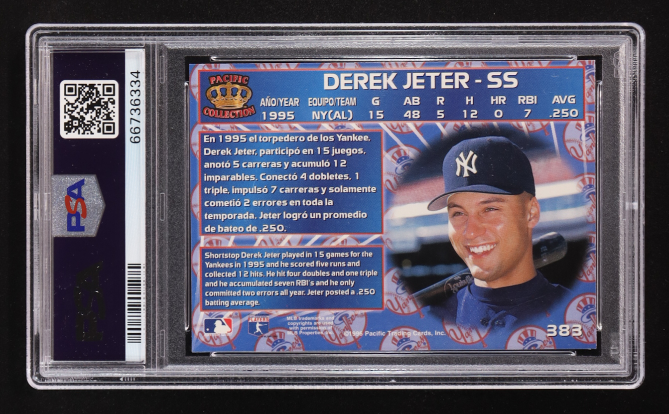 Derek Jeter 1996 Pacific Crown Collection #383 RC (PSA 9) at PristineAuction.com Derek Jeter 1996 Pacific Crown Collection #383 RC (PSA 9) at PristineAuction.com