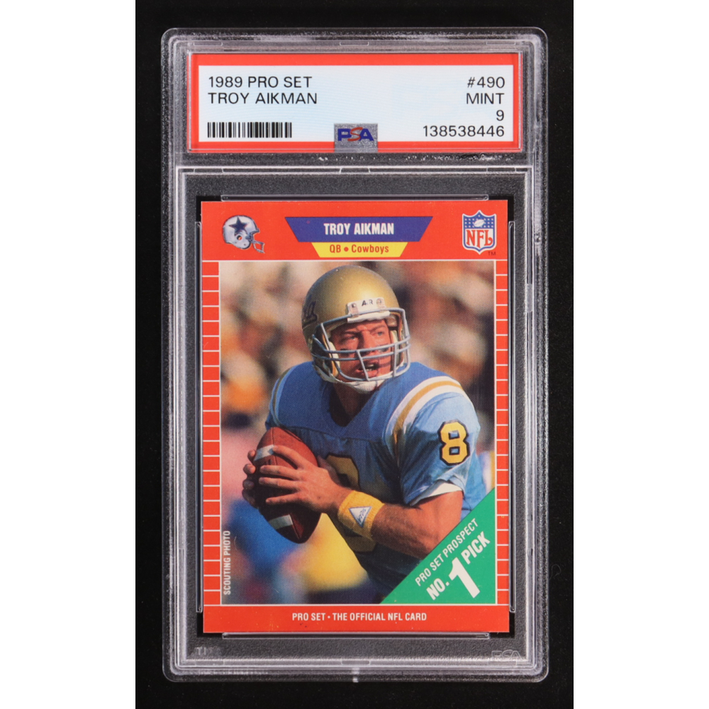 Troy Aikman 1989 Pro Set #490 RC (PSA 9) at PristineAuction.com