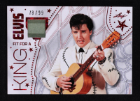 Elvis Presley 2024 Leaf Elvis Presley Icons Collection Fit for a King Memorabilia Red Sparkle Holofoil #FK10 #78/99 at PristineAuction.com