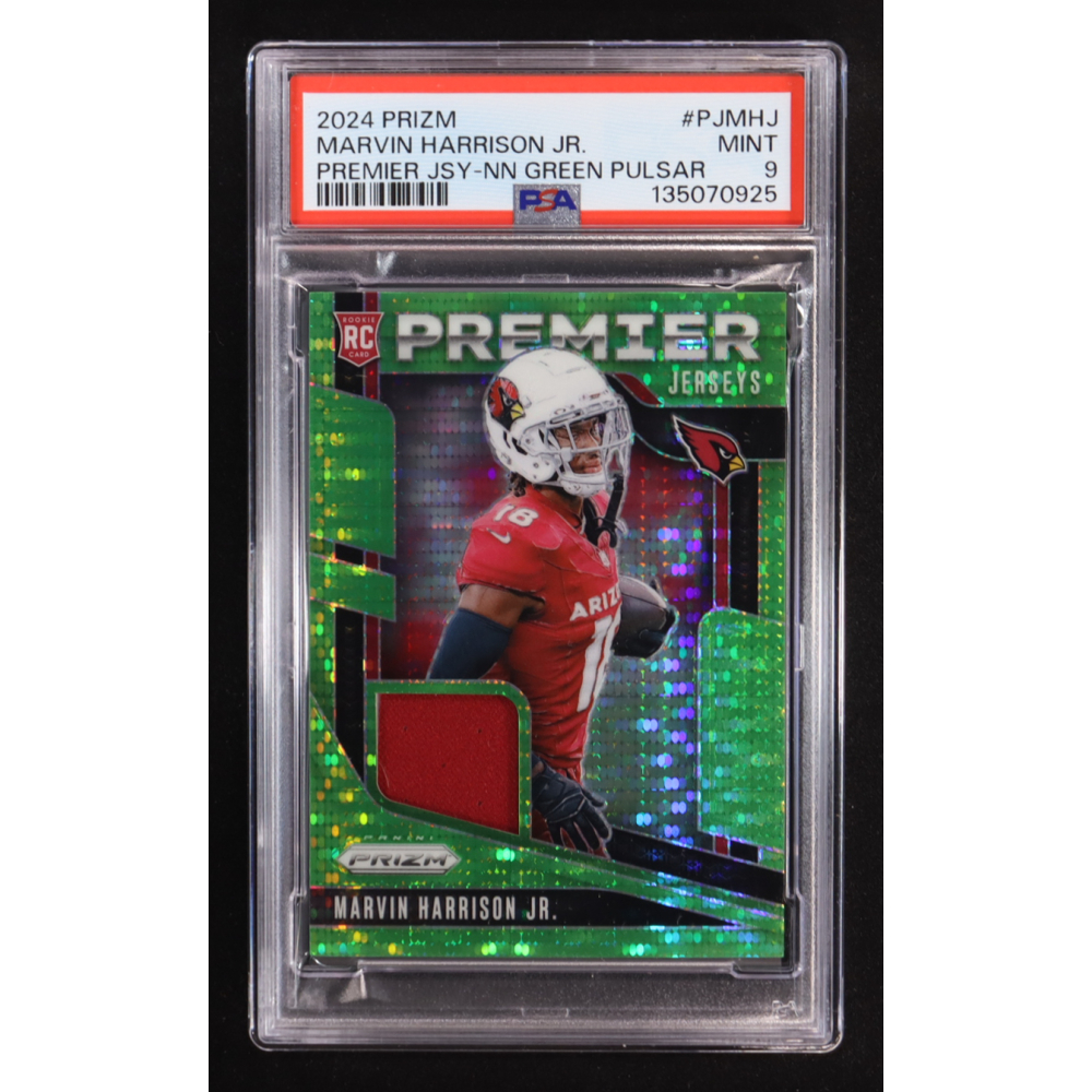 Marvin Harrison Jr. 2024 Panini Prizm Premier Jerseys Neon Green Pulsar #PJ-MHJ RC (PSA 9) at PristineAuction.com