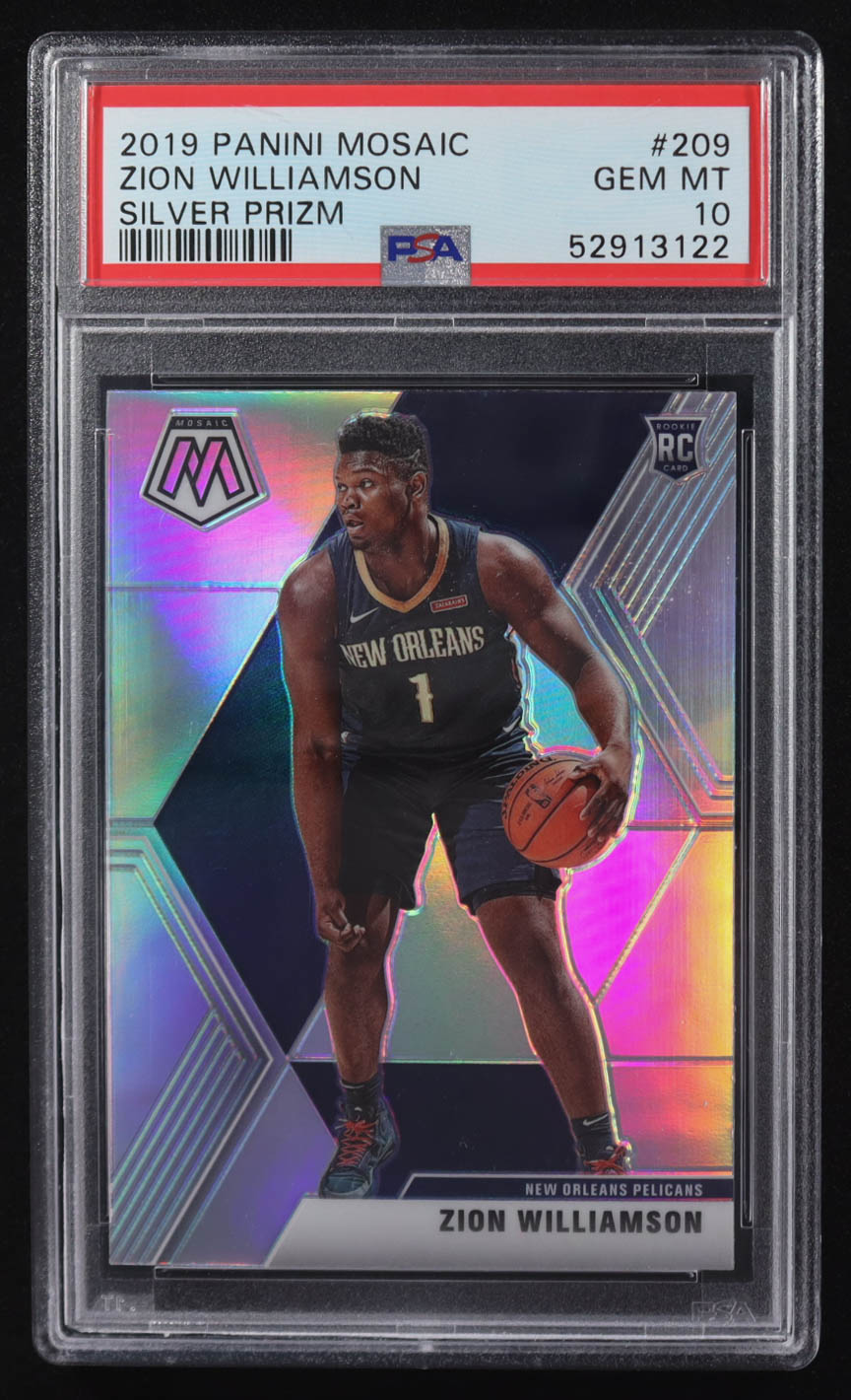 Zion Williamson 2019-20 Panini Mosaic Silver #209 RC (PSA 10) at PristineAuction.com Zion Williamson 2019-20 Panini Mosaic Silver #209 RC (PSA 10) at PristineAuction.com
