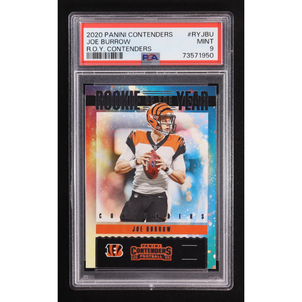 Joe Burrow 2020 Panini Contenders Rookie of the Year Contenders #RY-JBU RC (PSA 9) at PristineAuction.com