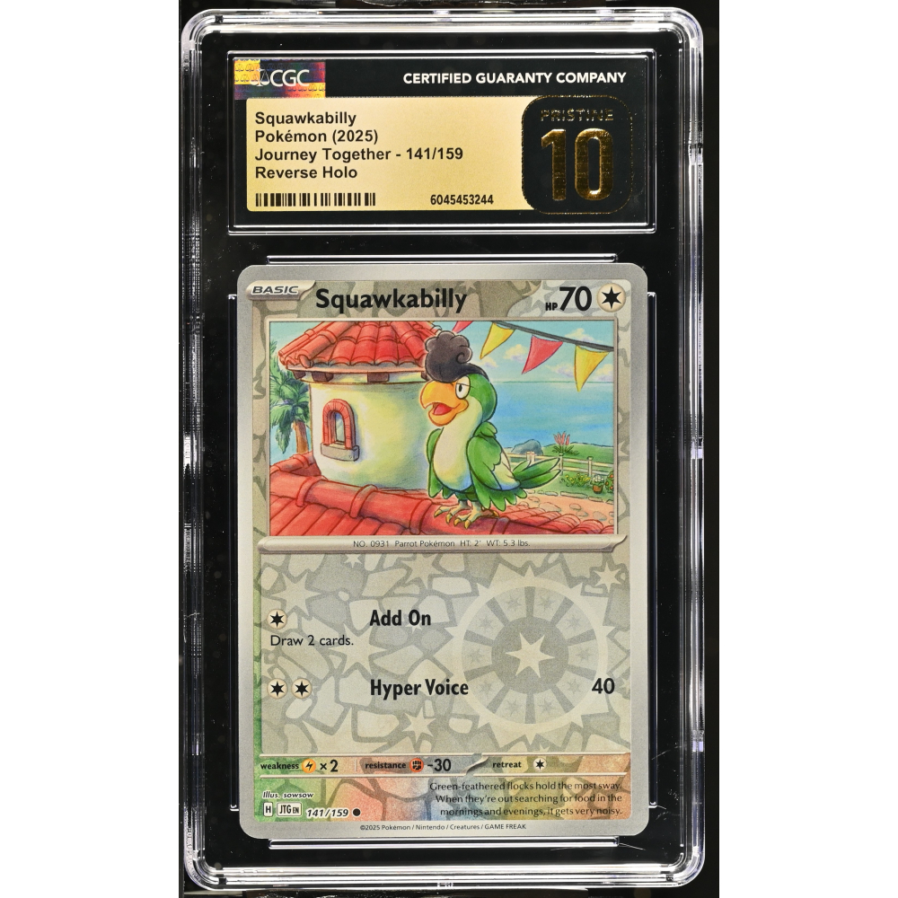 Squawkabilly 2025 Pokemon Journey Together #141/159 (CGC PRISTINE 10 | Black Label) at PristineAuction.com