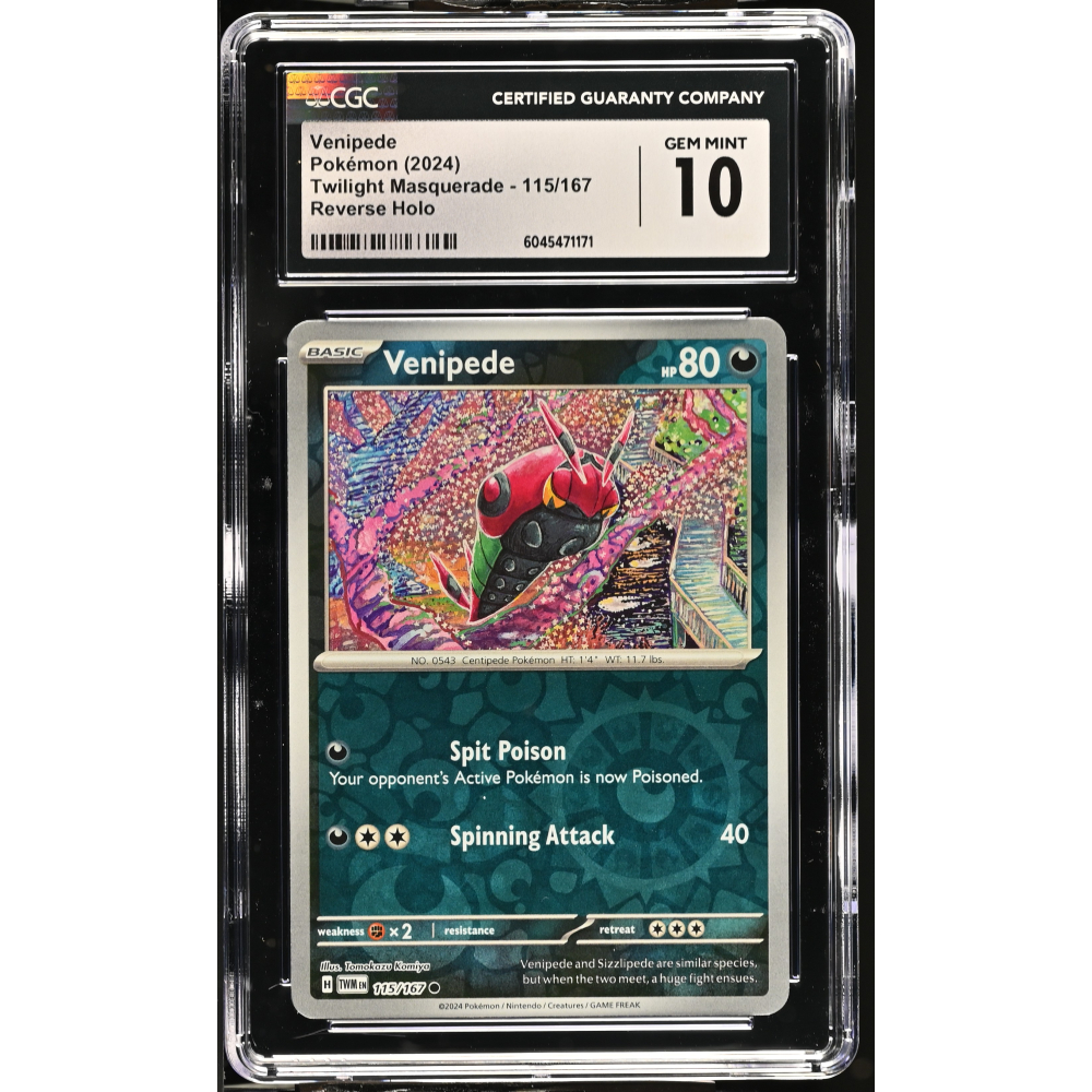 Venipede 2024 Pokemon Twilight Masquerade #115/167 (CGC 10) at PristineAuction.com