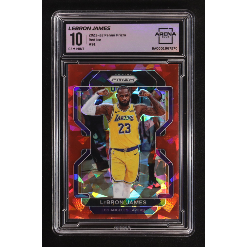 Lebron James 2021-22 Panini Prizm Red Ice #91 (Arena Club 10) at PristineAuction.com