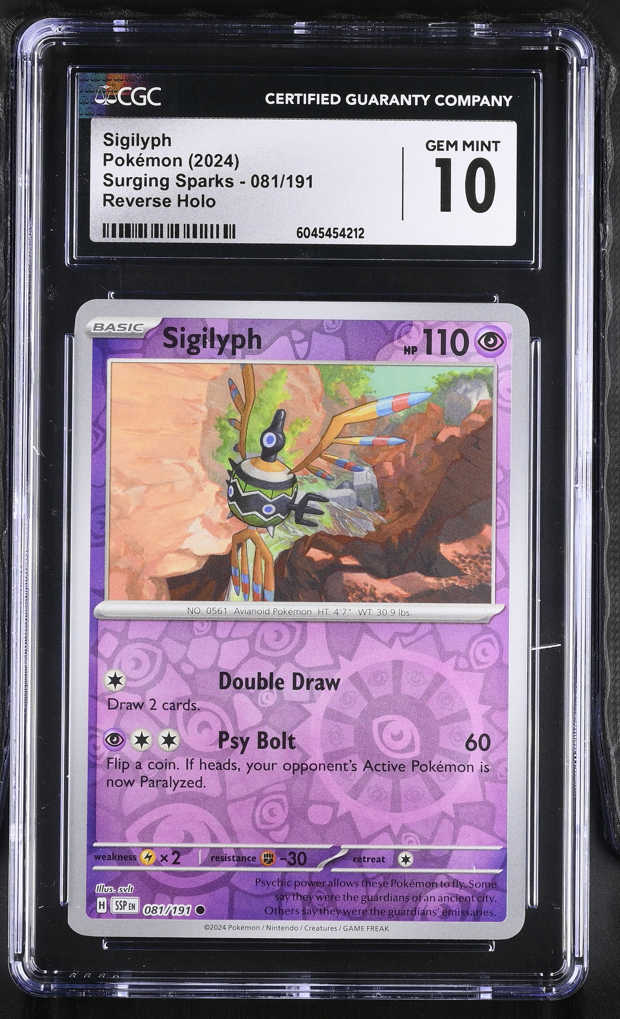 Sigilyph 2024 Pokemon Surging Sparks #081/191 (CGC 10) at PristineAuction.com Sigilyph 2024 Pokemon Surging Sparks #081/191 (CGC 10) at PristineAuction.com