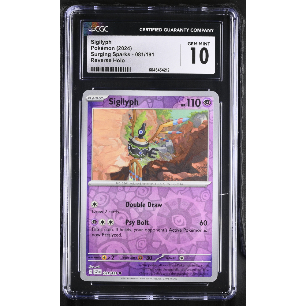 Sigilyph 2024 Pokemon Surging Sparks #081/191 (CGC 10) at PristineAuction.com