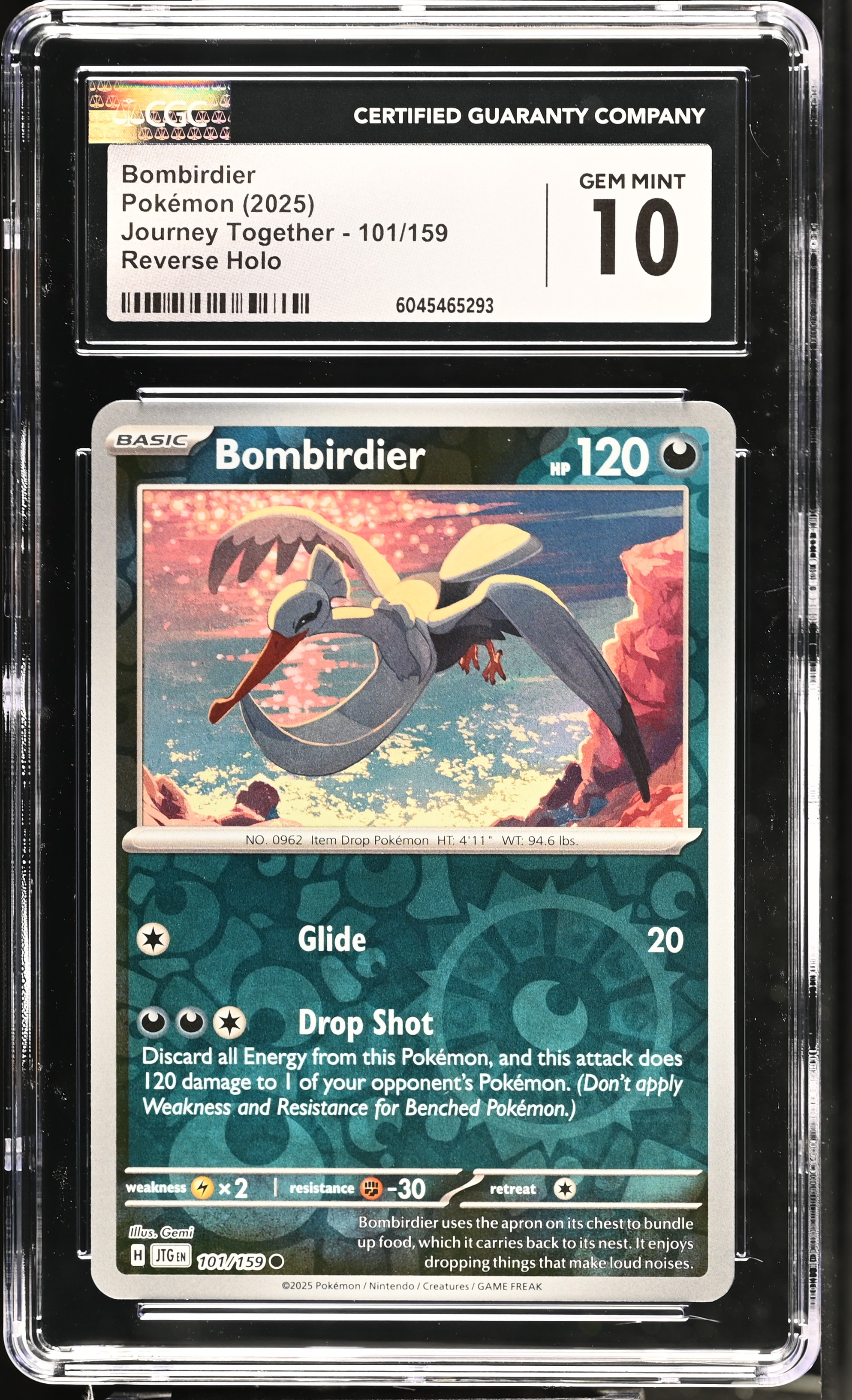 Bombirdier 2025 Pokemon Journey Together #101/159 (CGC 10) at PristineAuction.com Bombirdier 2025 Pokemon Journey Together #101/159 (CGC 10) at PristineAuction.com