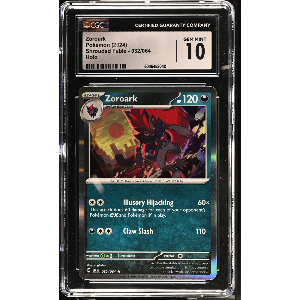 Zoroark 2024 Pokemon Shrouded Fable #032/064 (CGC 10) at PristineAuction.com