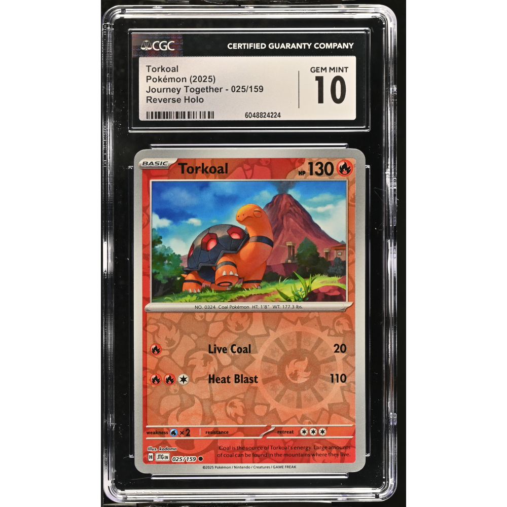 Torkoal 2025 Pokemon Journey Together #025/159 (CGC 10) at PristineAuction.com