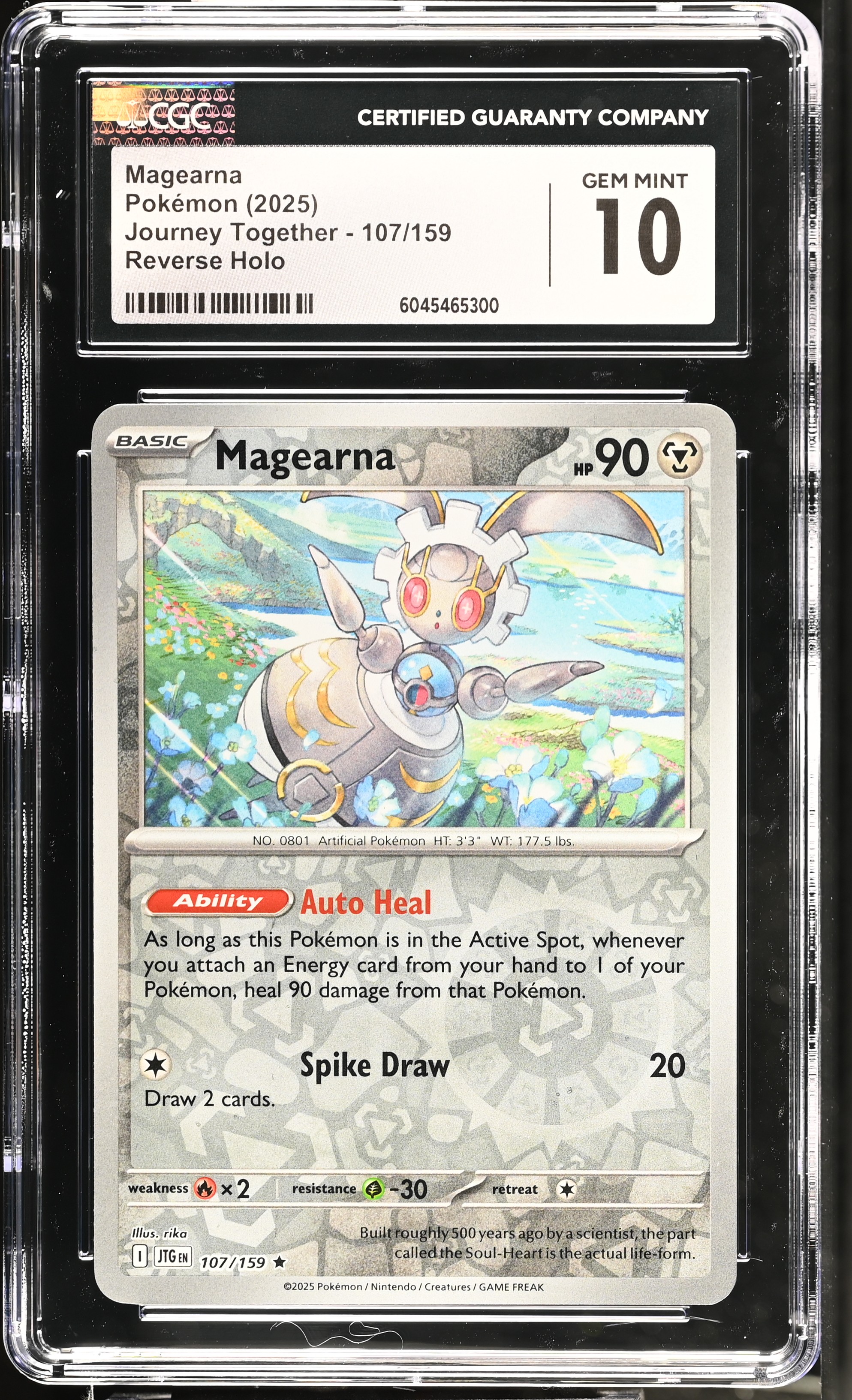 Magearna 2025 Pokemon Journey Together #107/159 (CGC 10) at PristineAuction.com Magearna 2025 Pokemon Journey Together #107/159 (CGC 10) at PristineAuction.com