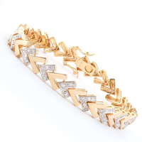 0.25 CTW Natural Diamonds 18K Gold Plated Designer Bracelet Size 8.4 Inches | Estimated Value $2,149 (AMG) at PristineAuction.com