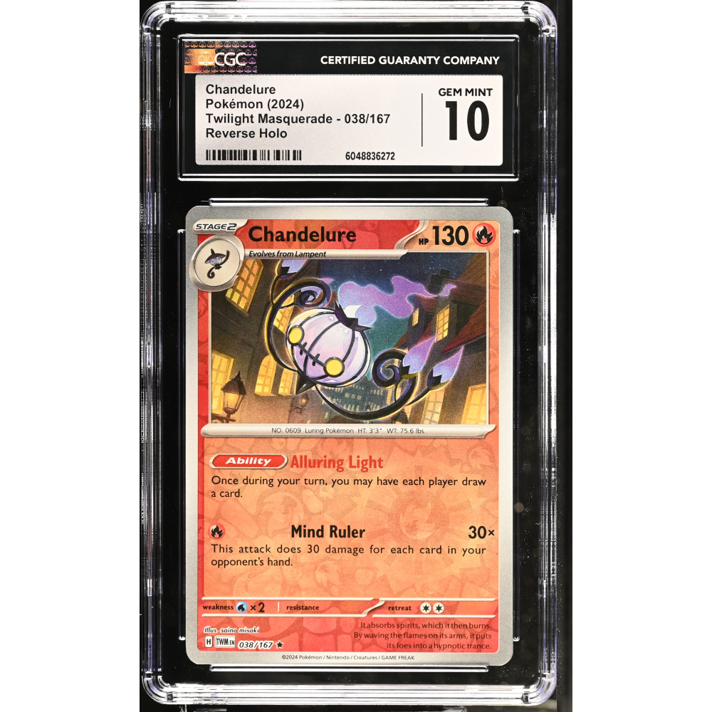 Chandelure 2024 Pokemon Twilight Masquerade #038/167 (CGC 10) at PristineAuction.com