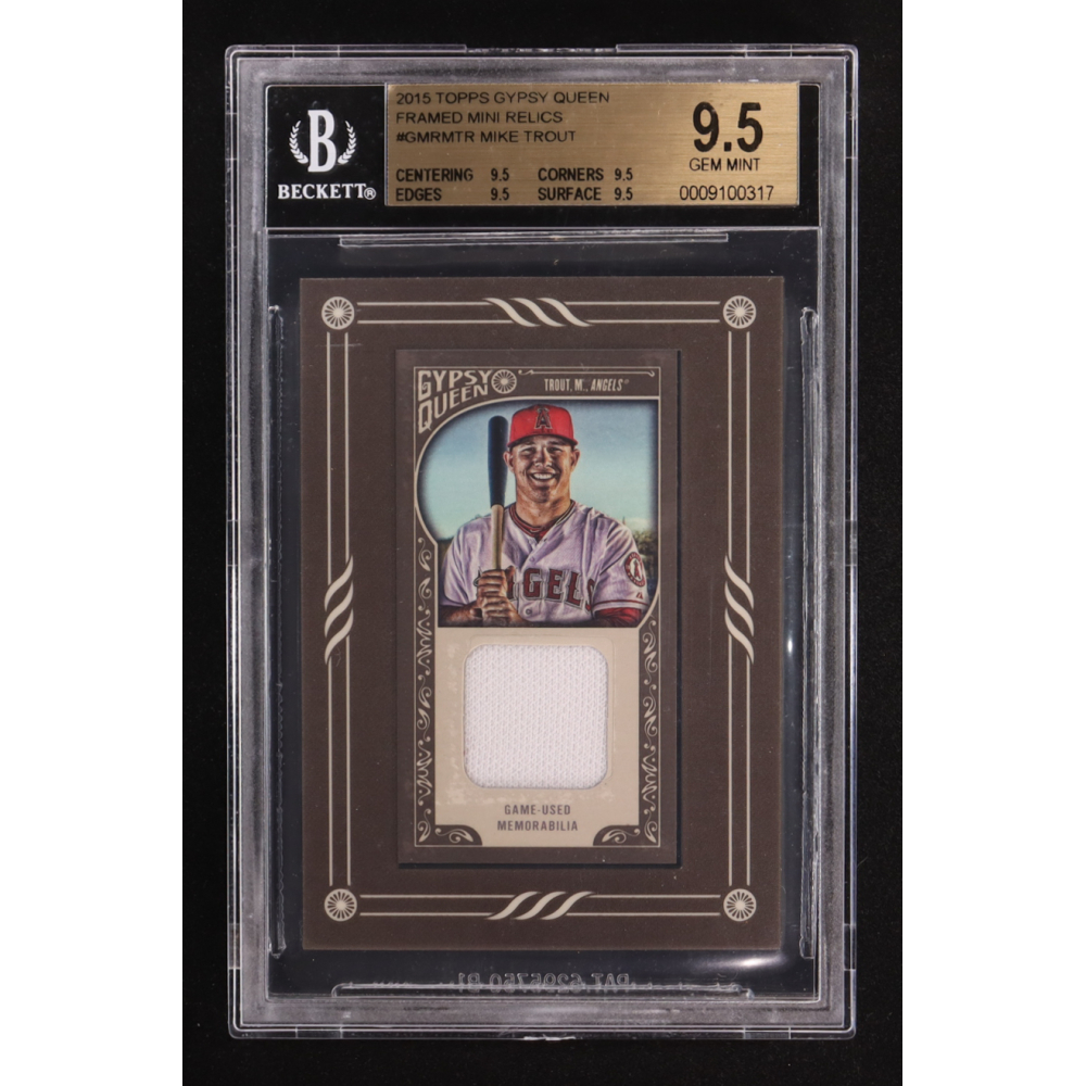 Mike Trout 2015 Topps Gypsy Queen Framed Mini Relics Game Used Patch #GMR-MTR (BGS 9.5) at PristineAuction.com