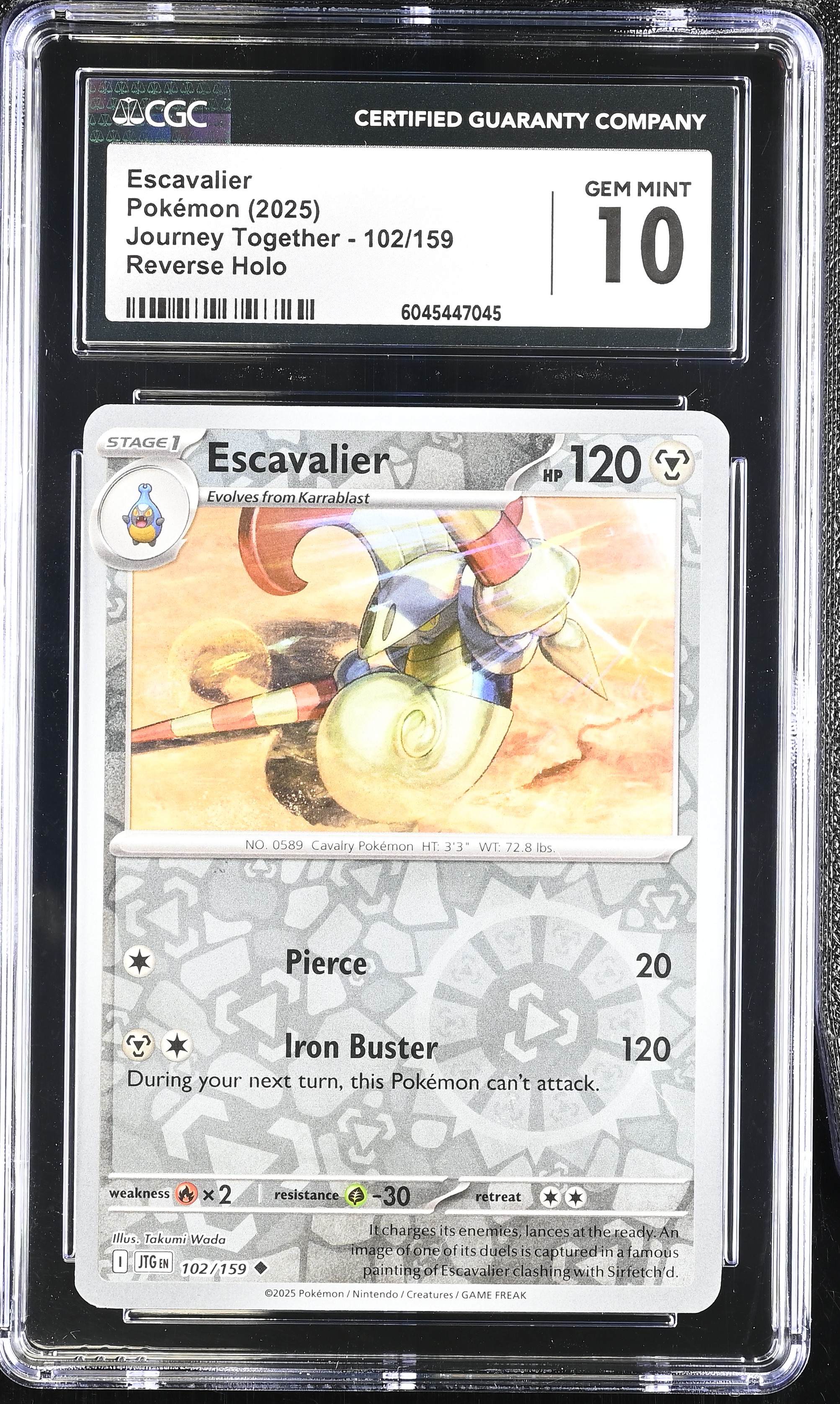 Escavalier 2025 Pokemon Journey Together #102/159 (CGC 10) at PristineAuction.com Escavalier 2025 Pokemon Journey Together #102/159 (CGC 10) at PristineAuction.com