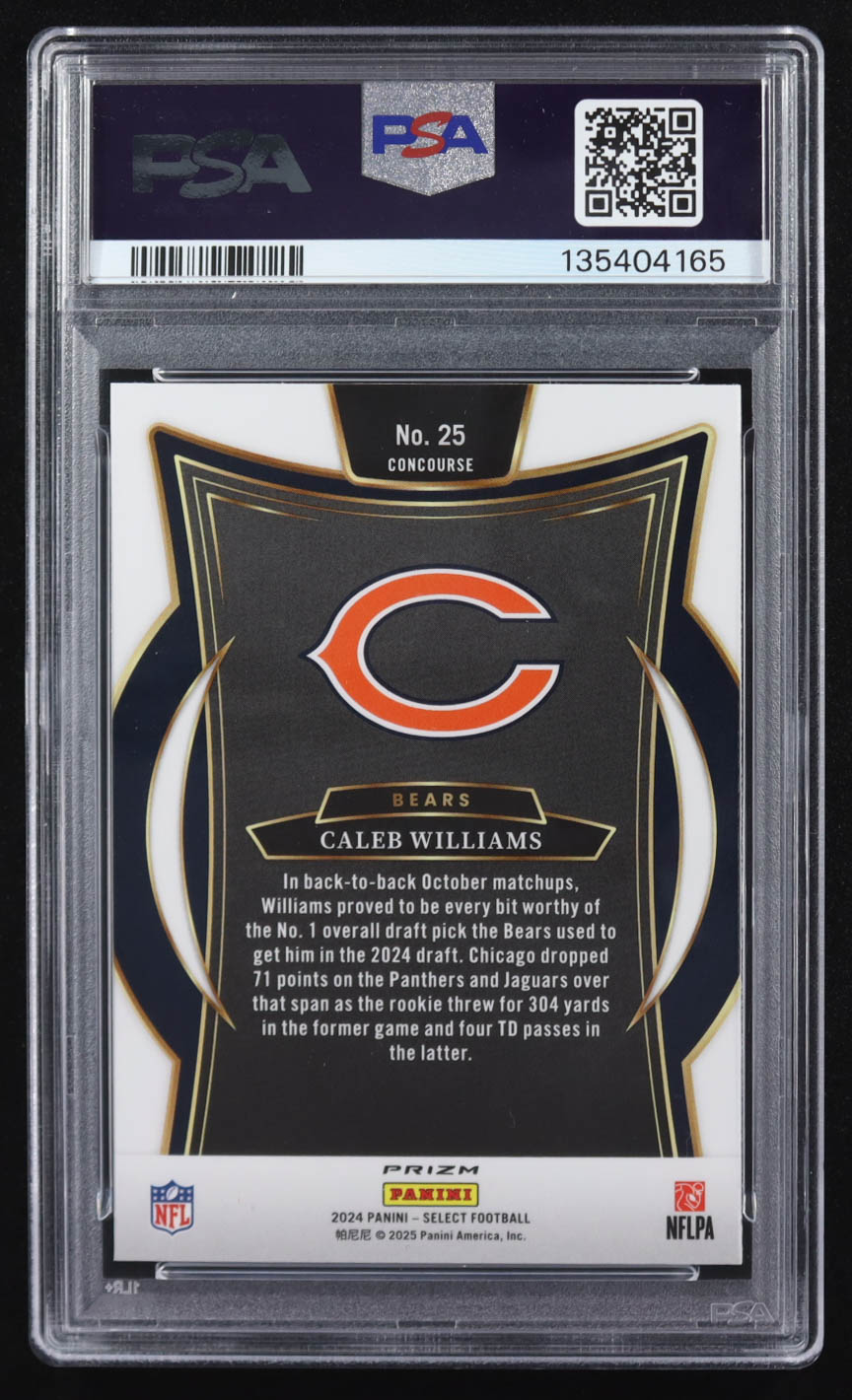 Caleb Williams 2024 Select Prizm Red and Yellow Shock #25 RC (PSA 8) at PristineAuction.com Caleb Williams 2024 Select Prizm Red and Yellow Shock #25 RC (PSA 8) at PristineAuction.com