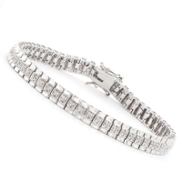 0.62 CTW Natural Diamonds Rhodium Plated Designer Bracelet Size 7.75 Inches | Estimated Value $2,049 (AMG) at PristineAuction.com