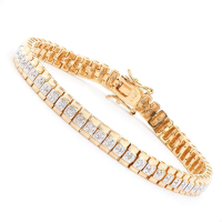 0.62 CTW Natural Diamonds 18K Gold Plated Designer Bracelet Size 7.75 Inches | Estimated Value $2,049 (AMG) at PristineAuction.com