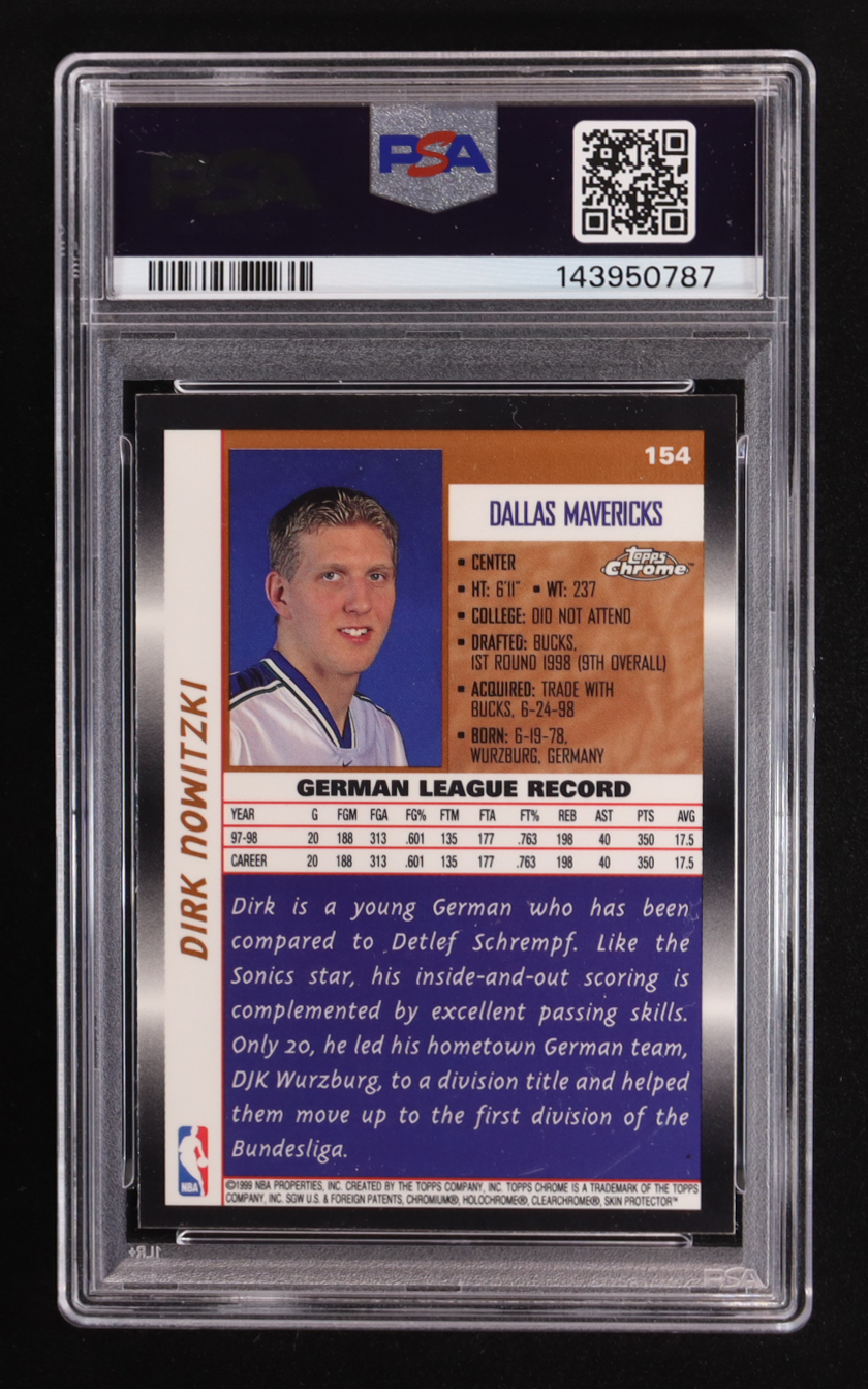 Dirk Nowitzki 1998-99 Topps Chrome #154 RC (PSA 9) at PristineAuction.com Dirk Nowitzki 1998-99 Topps Chrome #154 RC (PSA 9) at PristineAuction.com