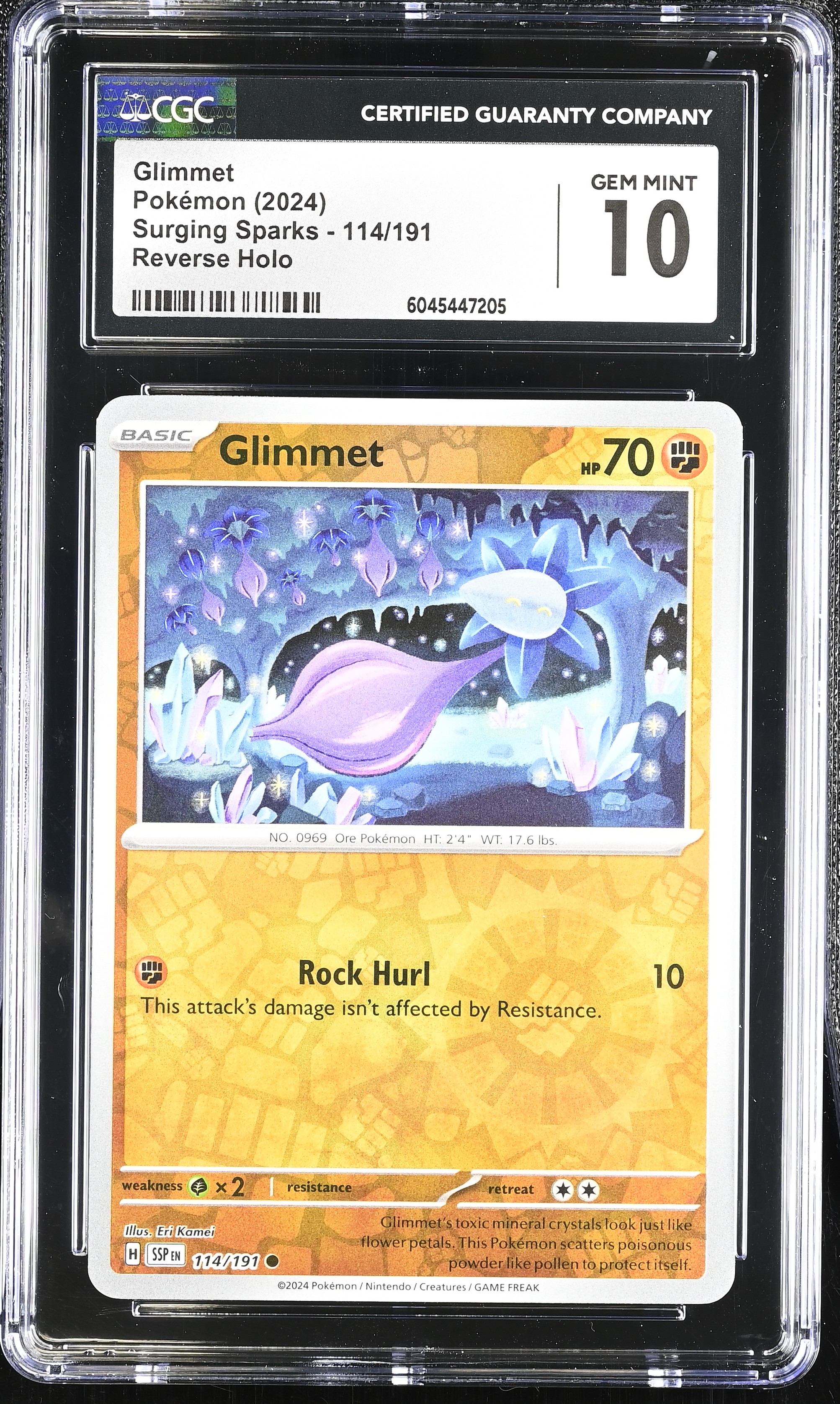 Glimmet 2024 Pokemon Surging Sparks #114/191 (CGC 10) at PristineAuction.com Glimmet 2024 Pokemon Surging Sparks #114/191 (CGC 10) at PristineAuction.com