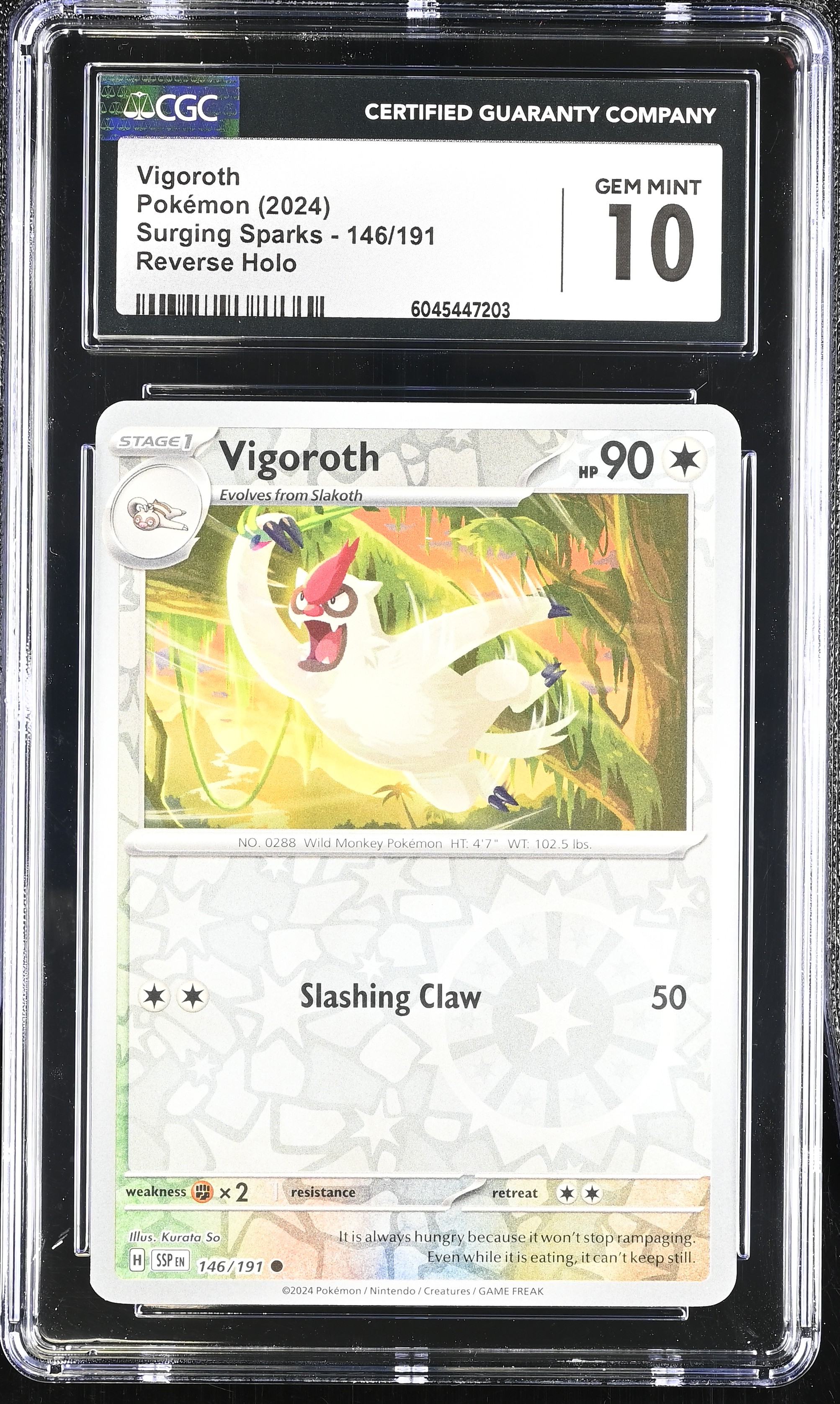 Vigoroth 2024 Pokemon Surging Sparks #146/191 (CGC 10) at PristineAuction.com Vigoroth 2024 Pokemon Surging Sparks #146/191 (CGC 10) at PristineAuction.com