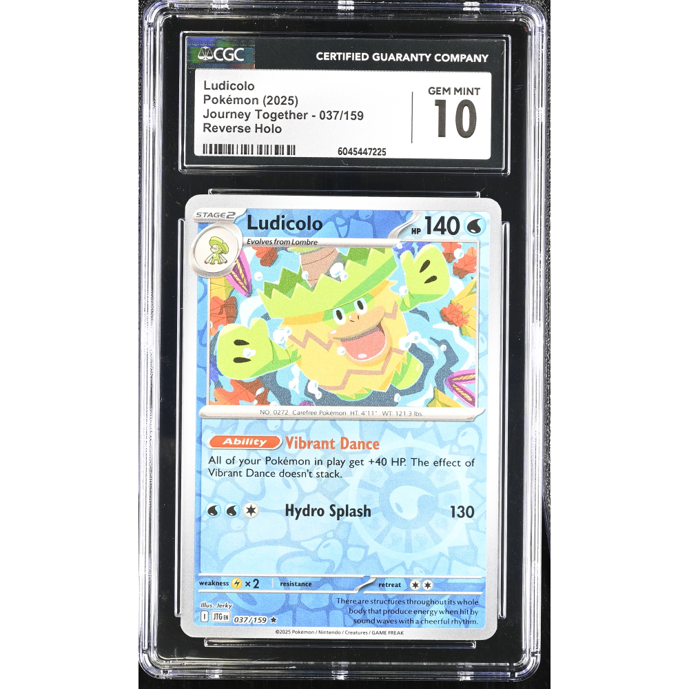 Ludicolo 2025 Pokemon Journey Together #037/159 (CGC 10) at PristineAuction.com