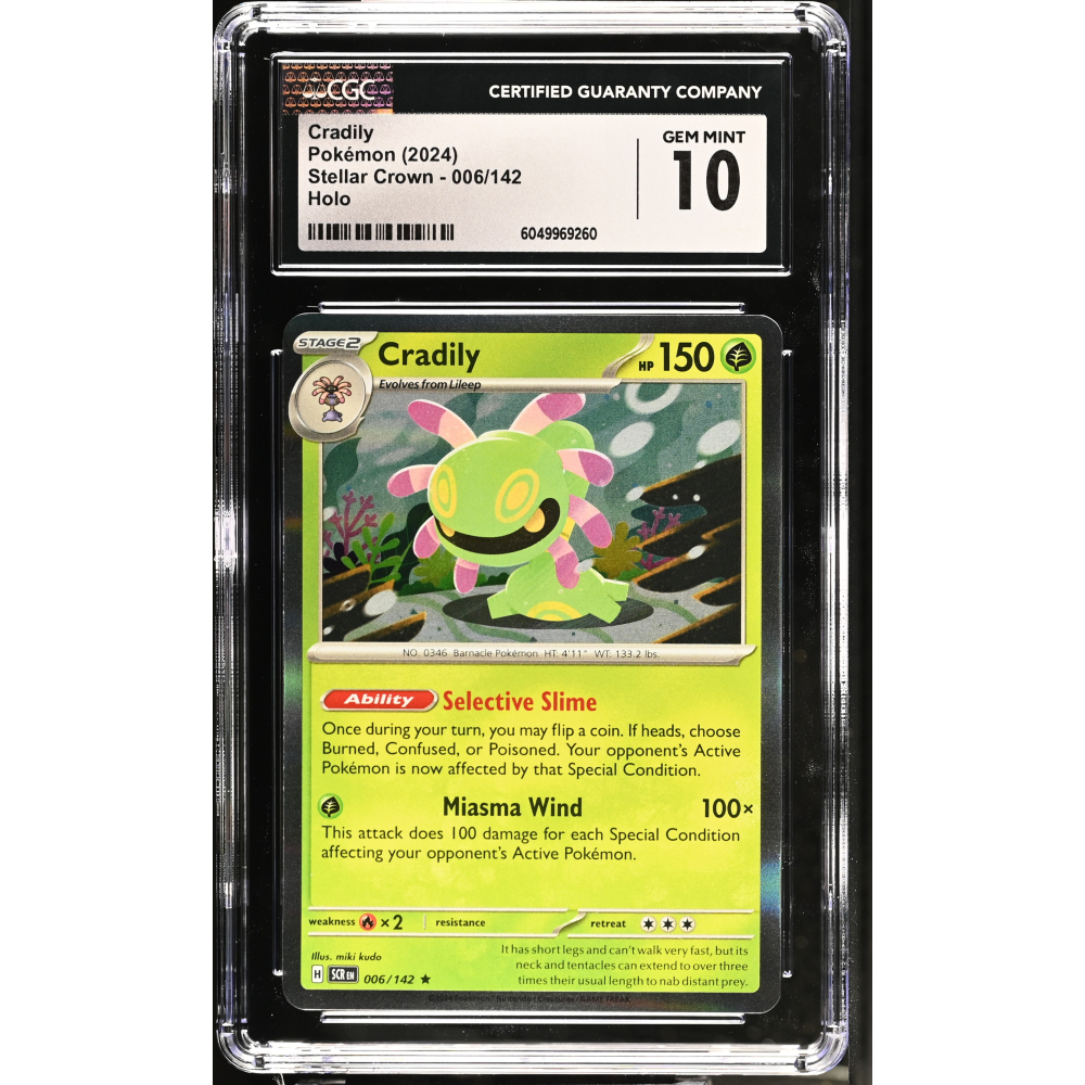 Cradily 2024 Pokemon Stellar Crown #006/142 (CGC 10) at PristineAuction.com