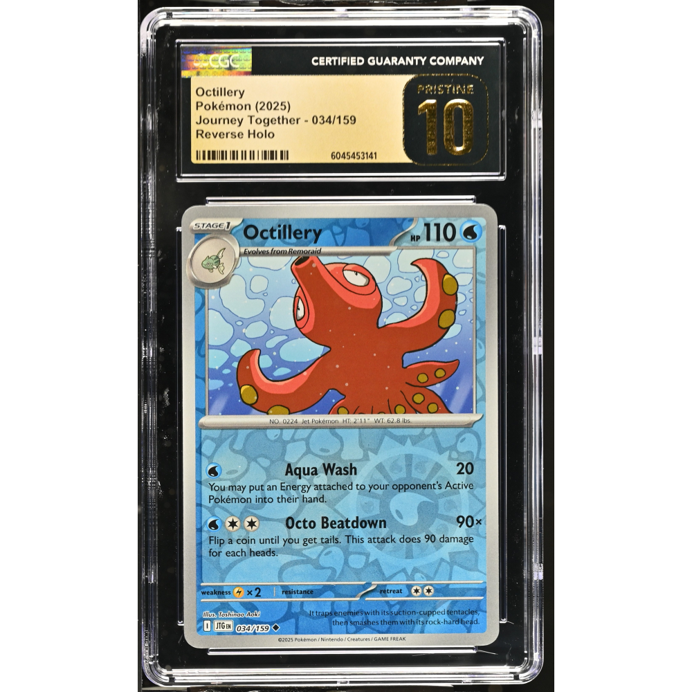 Octillery 2025 Pokemon Journey Together #034/159 (CGC PRISTINE 10 | Black Label) at PristineAuction.com