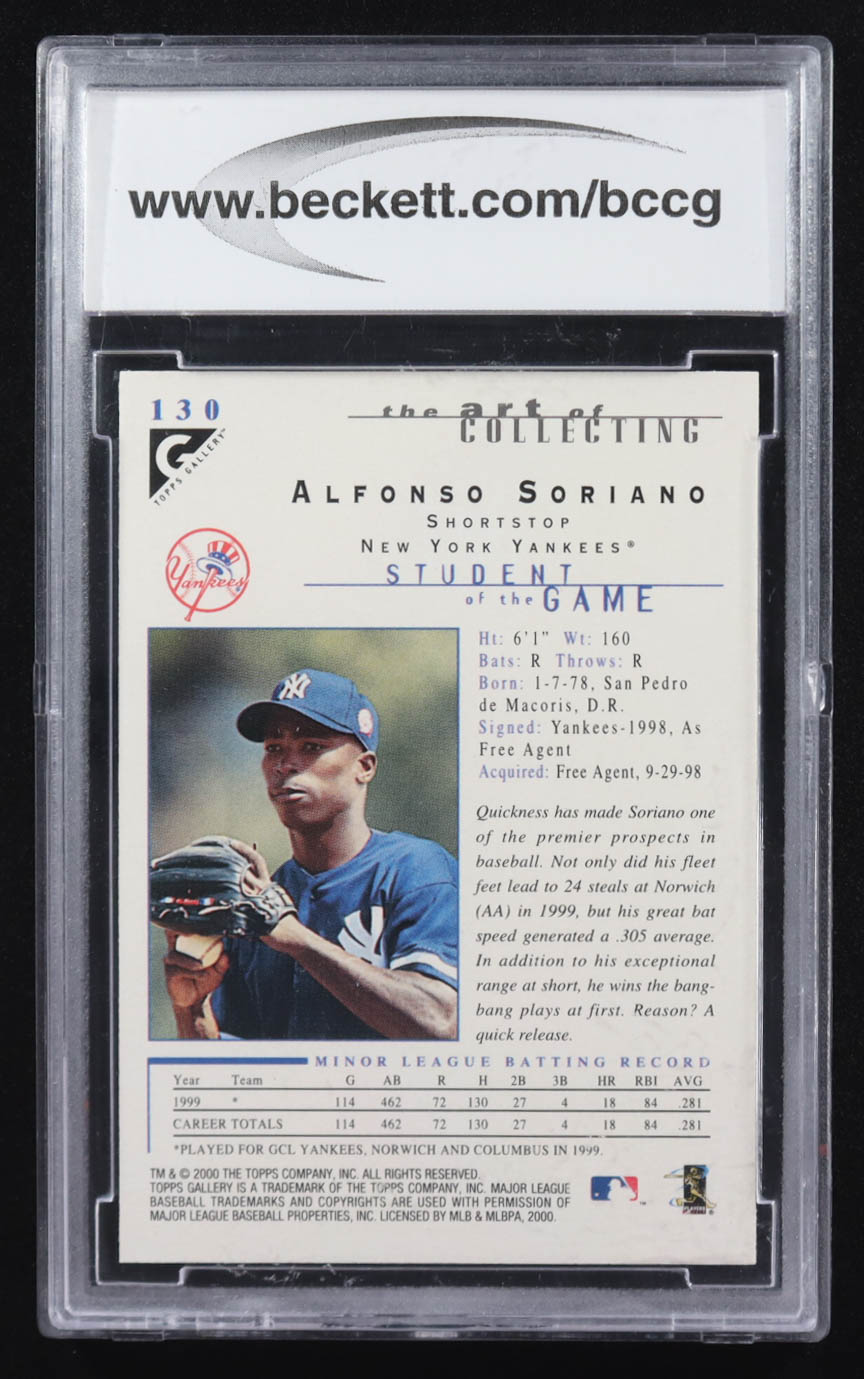 Alfonso Soriano 2000 Topps Gallery #130 SG (BCCG 10) at PristineAuction.com Alfonso Soriano 2000 Topps Gallery #130 SG (BCCG 10) at PristineAuction.com