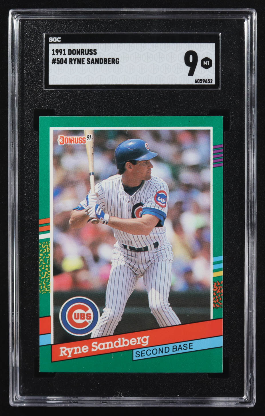 Ryne Sandberg 1991 Donruss #504 (SGC 9) at PristineAuction.com Ryne Sandberg 1991 Donruss #504 (SGC 9) at PristineAuction.com