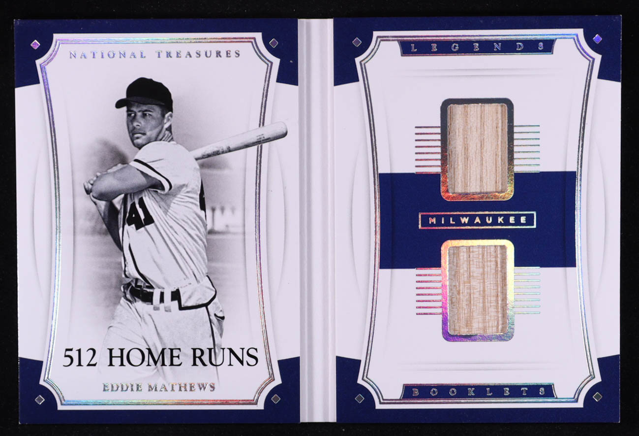 Eddie Mathews 2017 Panini National Treasures Legends Booklet Dual Materials Stats #6 #11/99 at PristineAuction.com Eddie Mathews 2017 Panini National Treasures Legends Booklet Dual Materials Stats #6 #11/99 at PristineAuction.com