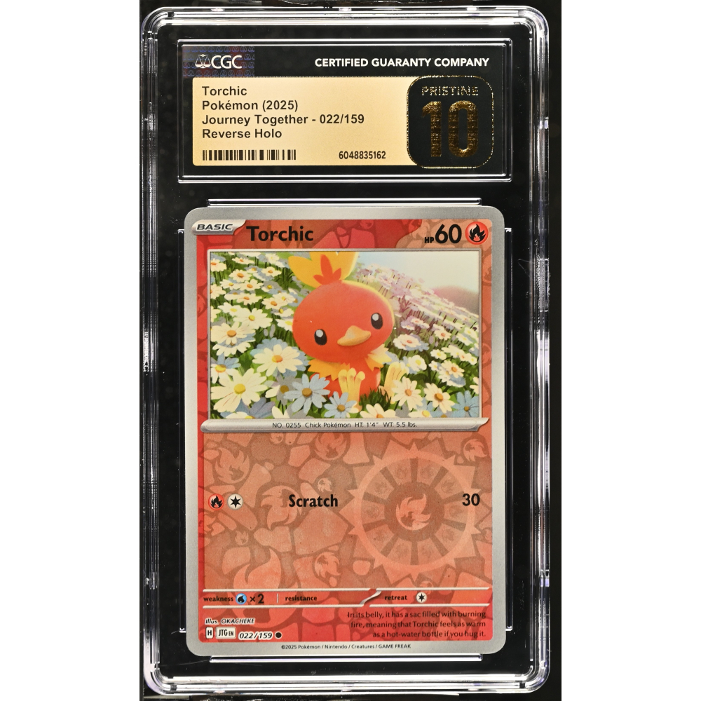Torchic 2025 Pokemon Journey Together #022/159 (CGC PRISTINE 10 | Black Label) at PristineAuction.com