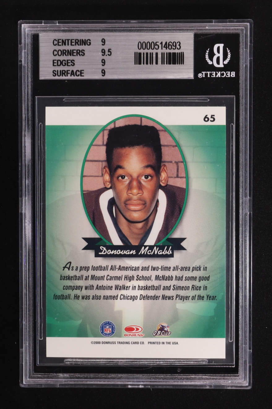 Donovan McNabb 2000 Donruss Preferred HS #65 (Beckett 9) at PristineAuction.com Donovan McNabb 2000 Donruss Preferred HS #65 (Beckett 9) at PristineAuction.com