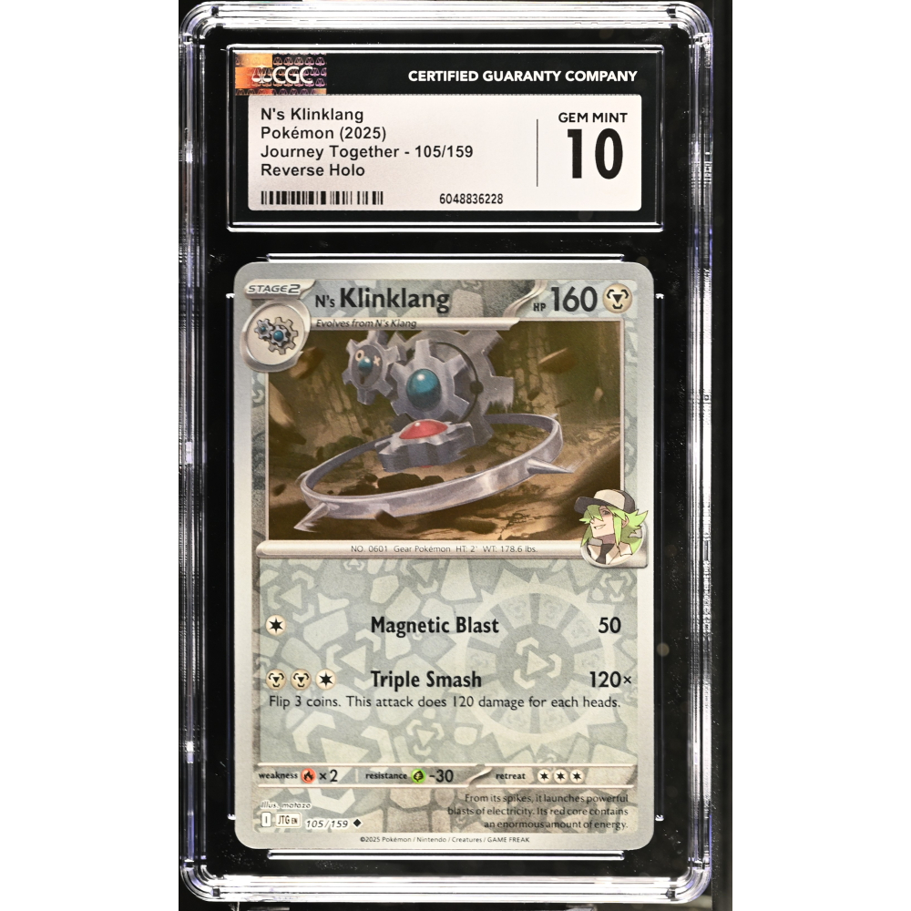 N's Klinklang 2025 Pokemon Journey Together #105/159 (CGC 10) at PristineAuction.com