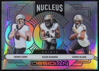 Derek Carr / Alvin Kamara / Chris Olave 2024 Panini Obsidian Nucleus Silver #16 #50/99 at PristineAuction.com