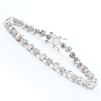 0.21 CTW Natural Diamonds Rhodium Plated Designer Bracelet 7.9 Inches | Estimated Value $1,989 (AMG) at PristineAuction.com