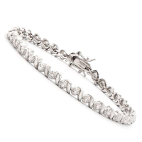 0.33 CTW Natural Diamond Rhodium Plated Designer Bracelet Size 7.5 Inches | Estimated Value $1,989 (AMG) at PristineAuction.com