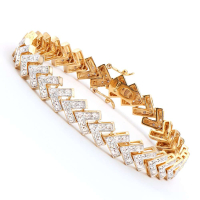 0.82 CTW Natural Diamonds 18K Gold Plated Designer Bracelet Size 8.25 Inches | Estimated Value $2,199 (AMG) at PristineAuction.com