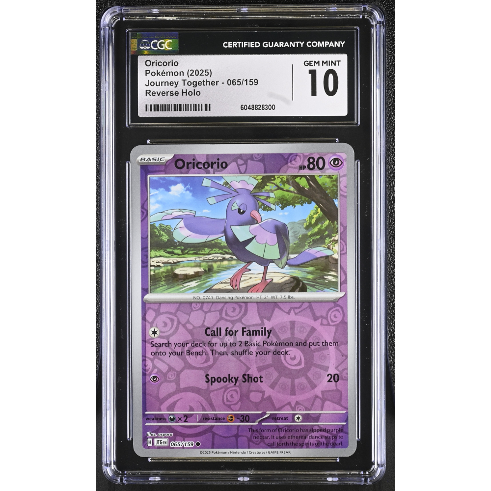 Oricorio 2025 Pokemon Journey Together #065/159 (CGC 10) at PristineAuction.com